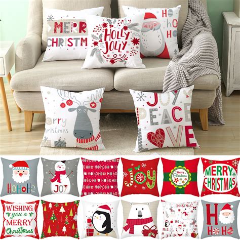 This item Farmhouse Christmas Pillow Covers 18x18 Set of 4 Winter Holiday Decorations Xmas Red White Rustic Throw Cushion Case for Sofa Couch Home Decor (Sleigh Rides, Farm Fresh Tree, Cocoa, Candy Canes) 16. . Christmas pillow covers 18x18